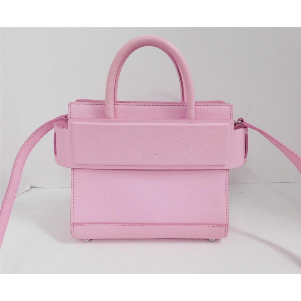 New Givenchy Pink‎ Leather Mini Horizon Tote Crossbody Bag